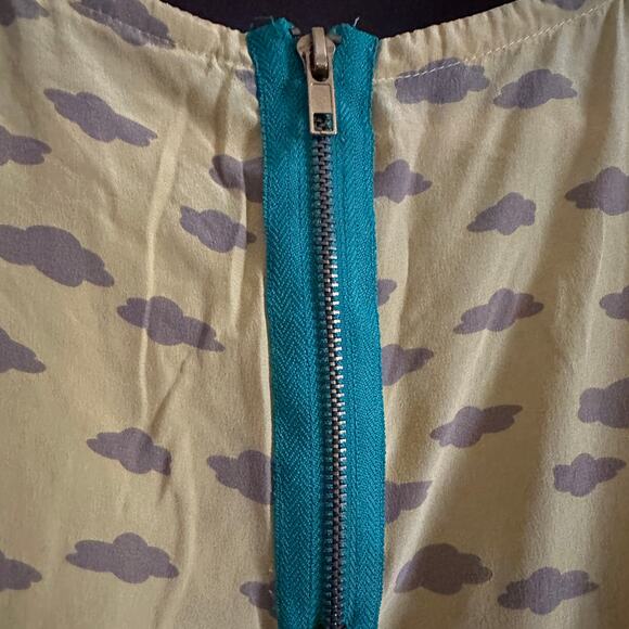 MAEVE | Yellow Silk Cloud Print Blouse Linosa Cloud Print Blouse Top | Small - Picture 6 of 6